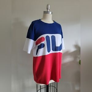 FILA logo colour block graphic t-shirt